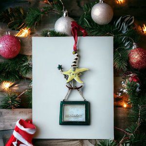 Aaron Bros Joy Star Wish Christmas Ornament Vintage With Small Picture Frame